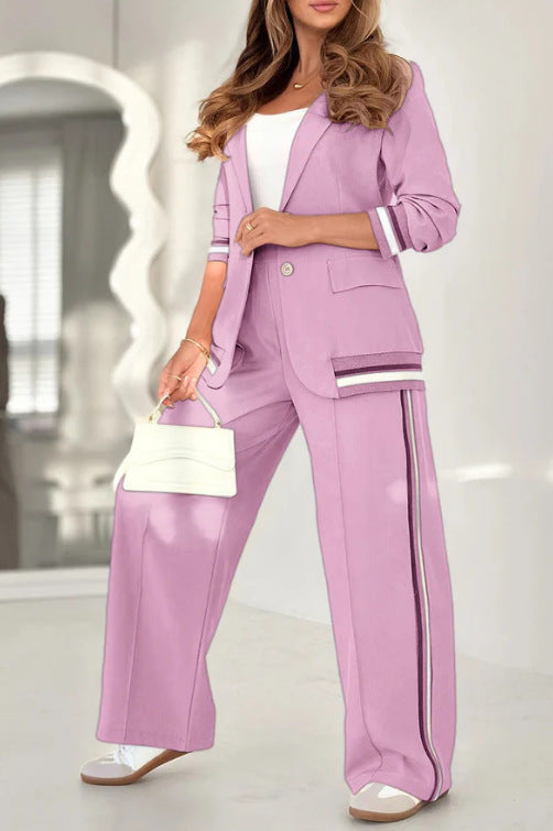 2 Pcs Set Women Suit Coat Pants Suit