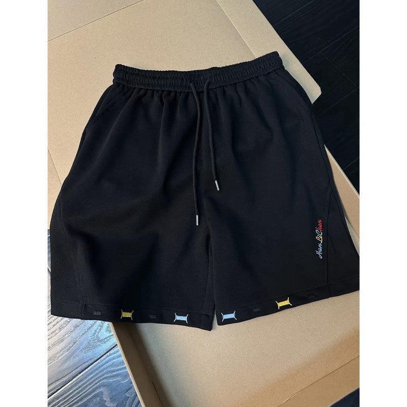 Men's Fitness Running Casual Embroidered Shorts