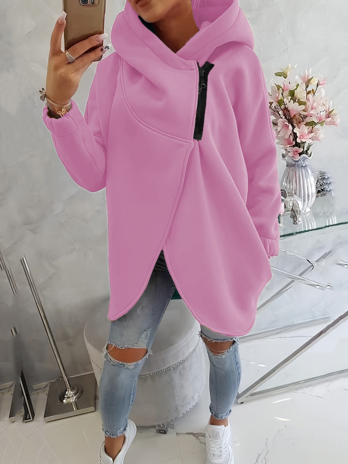 Women's Plus Size Solid Color Coat