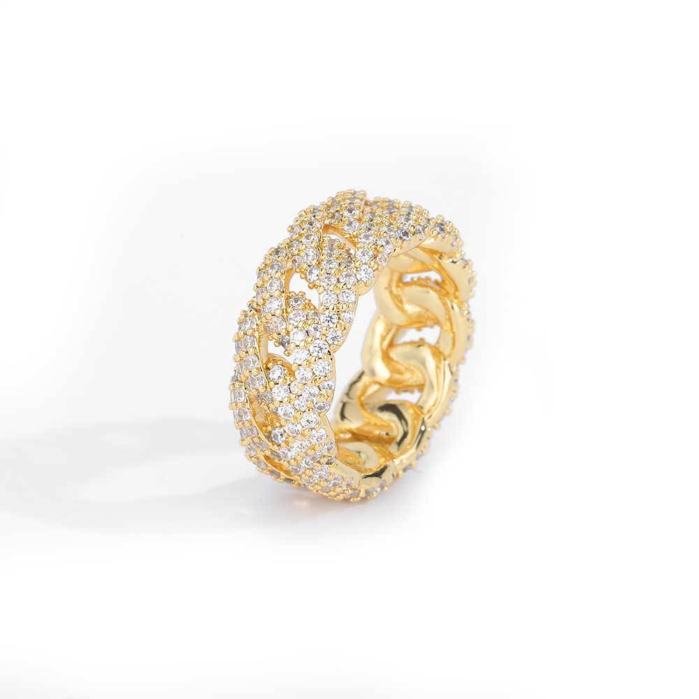 Hip Hop Ear Accessories 10mm Cuban Ring Zircon Men