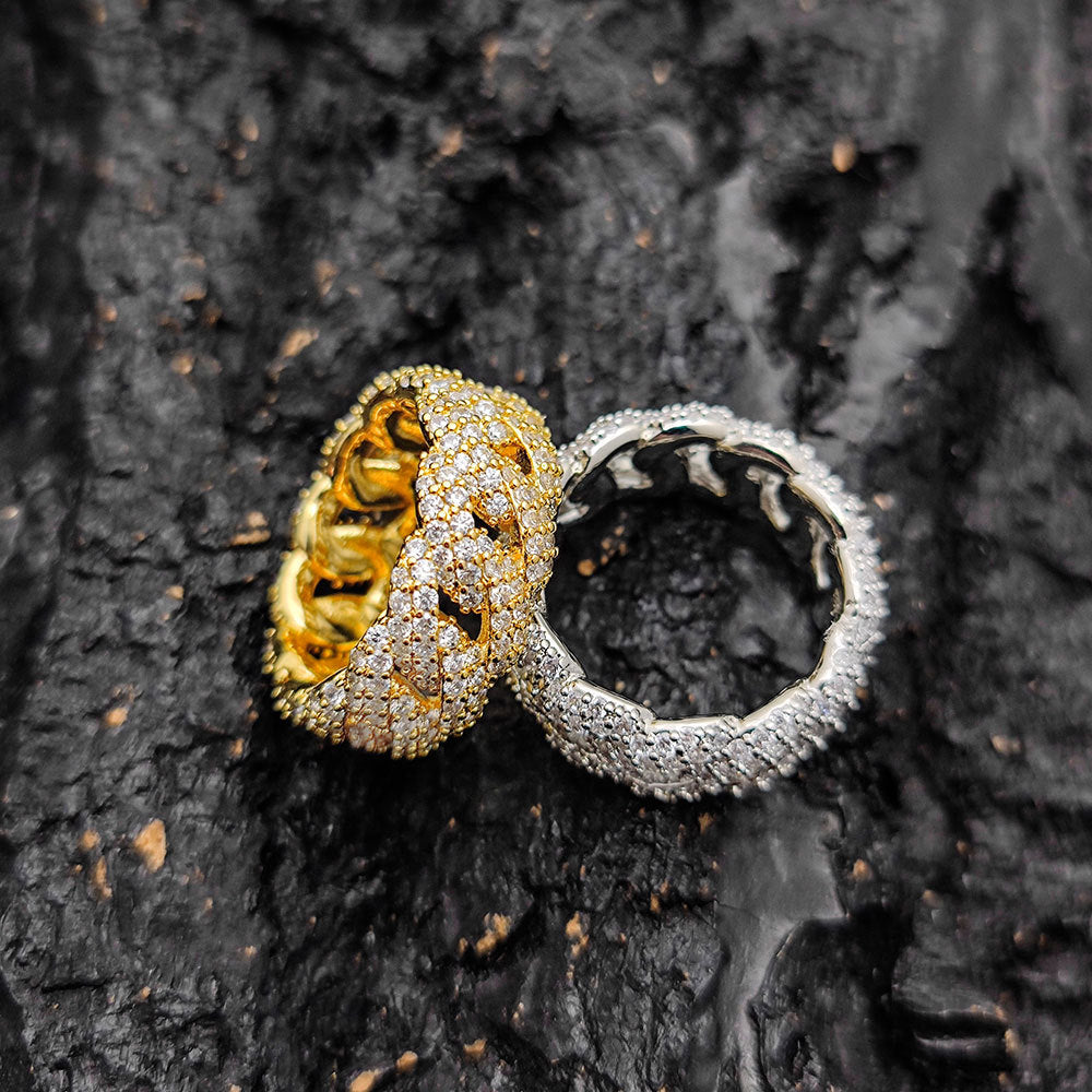 Hip Hop Ear Accessories 10mm Cuban Ring Zircon Men