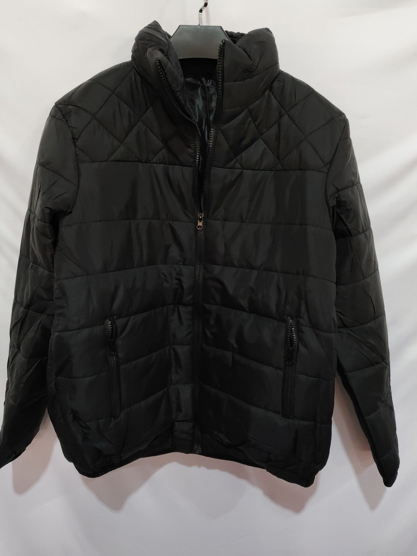 Men's Coat Winter Solid Color Stand Collar Jacket Fashion Rhombus Sewing Design Coat Casual Business Clothing