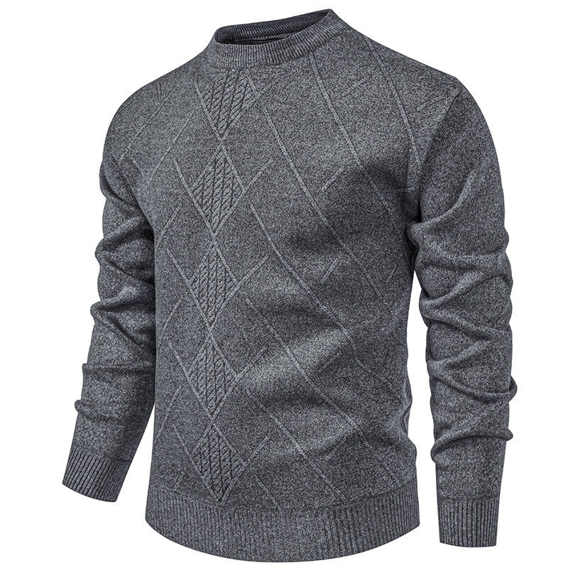Fleece-lined Thick Round Neck Knitted Undershirt