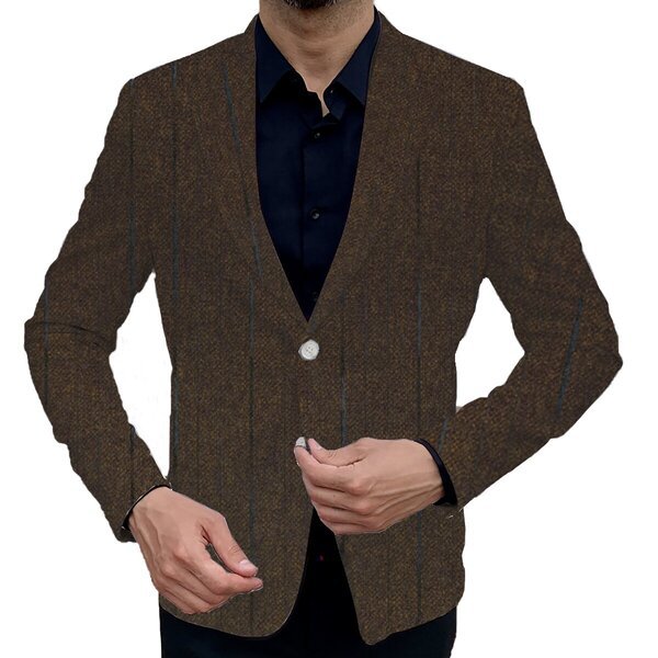 Men's Spring Leisure Printed Double Button Suit Jacket