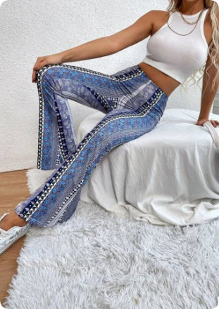Nauwsluitende, elastische broek met print, slim fit, sexy, dameskleding