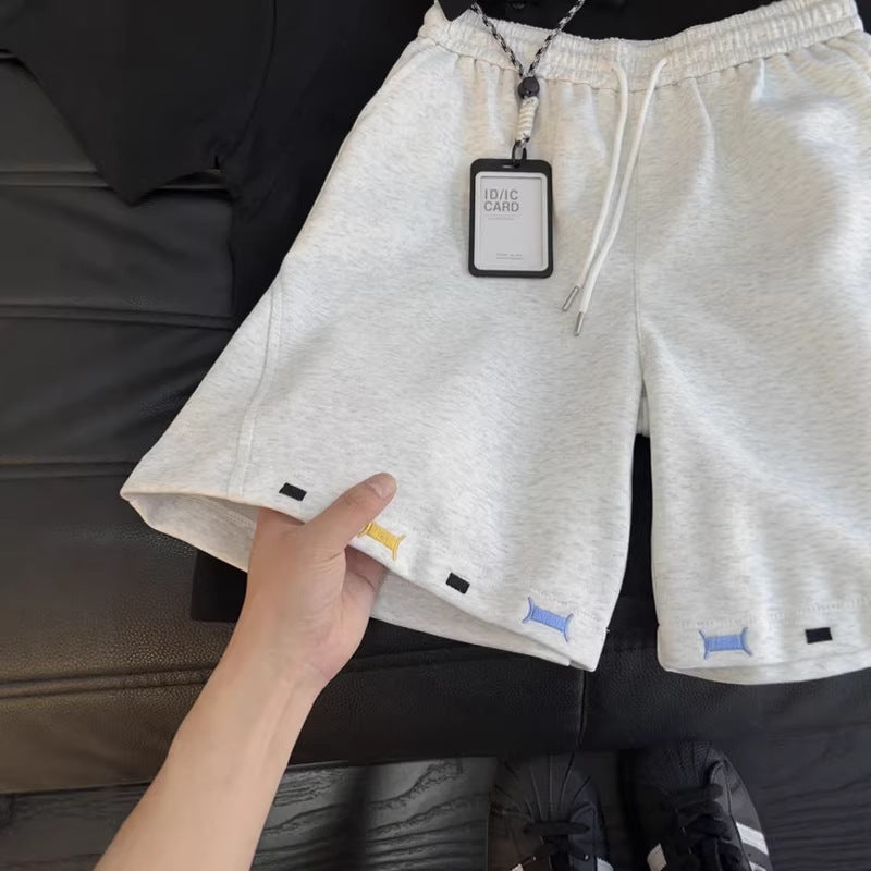 Men's Fitness Running Casual Embroidered Shorts